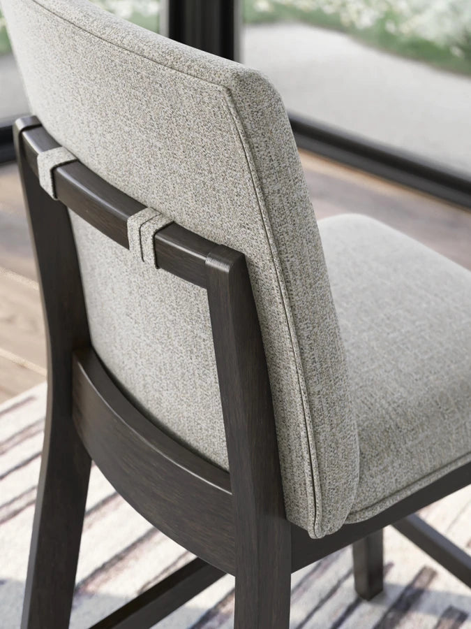 Neymorton Upholstered Barstool;Dark Grayish Brown