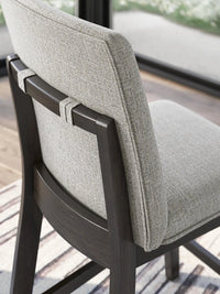 Neymorton Upholstered Barstool;Dark Grayish Brown
