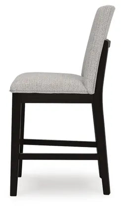 Neymorton Upholstered Barstool;Dark Grayish Brown