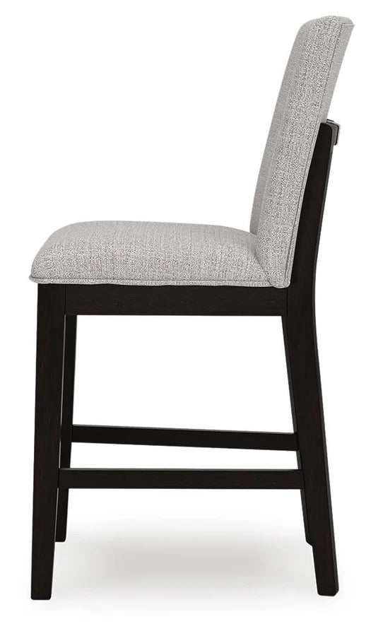 Neymorton Upholstered Barstool;Dark Grayish Brown