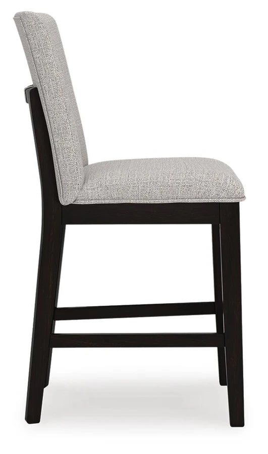 Neymorton Upholstered Barstool;Dark Grayish Brown