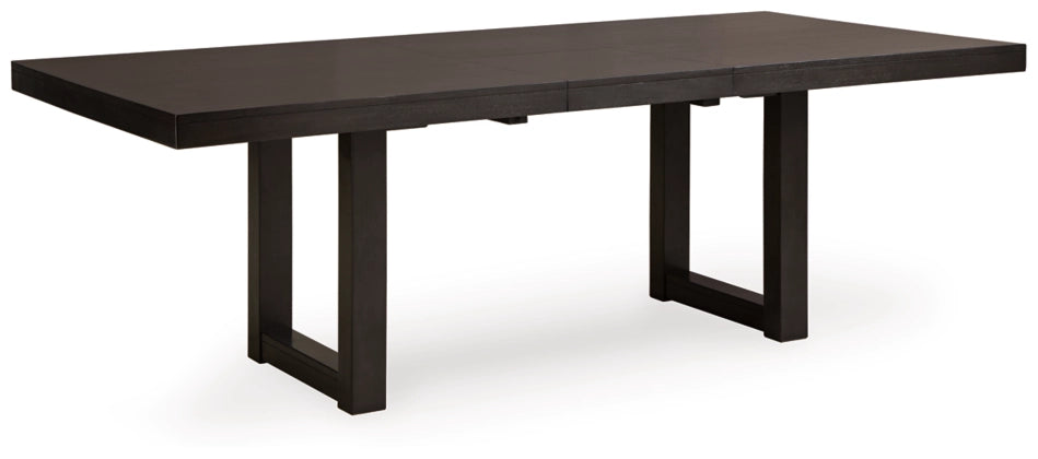 Neymorton Rectangular Butterfly Extendable Dining Table;Dark Grayish Brown