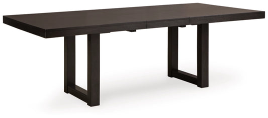 Neymorton Rectangular Butterfly Extendable Dining Table;Dark Grayish Brown
