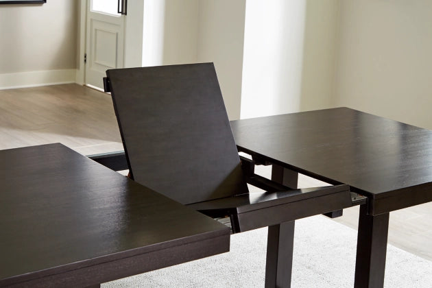 Neymorton Rectangular Butterfly Extendable Dining Table;Dark Grayish Brown
