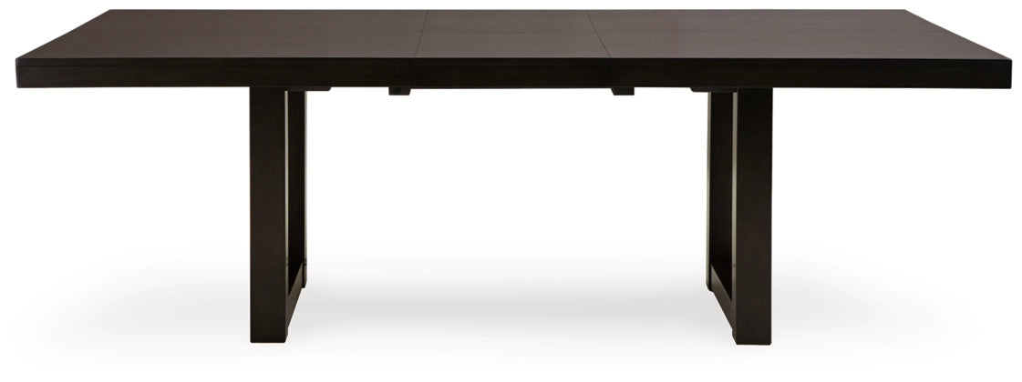 Neymorton Rectangular Butterfly Extendable Dining Table;Dark Grayish Brown