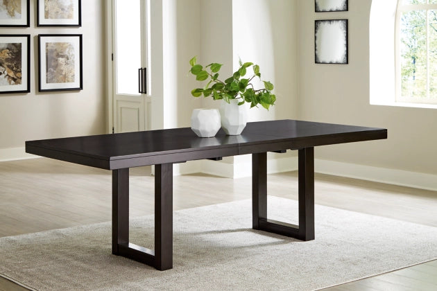 Neymorton Rectangular Butterfly Extendable Dining Table;Dark Grayish Brown