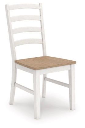 Westlinport Dining Chair; Antique White/Natural