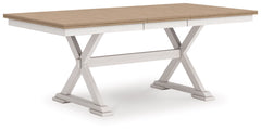 Westlinport RECT DRM Butterfly EXT Table; Antique White/Natural
