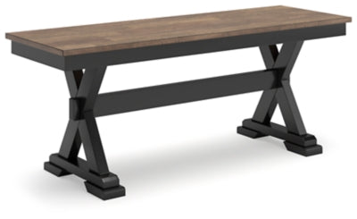 Wildenauer 50" Dining Bench;BROWN/BLACK