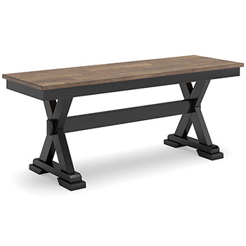Wildenauer 50" Dining Bench;BROWN/BLACK