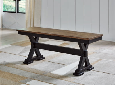 Wildenauer 50" Dining Bench;BROWN/BLACK