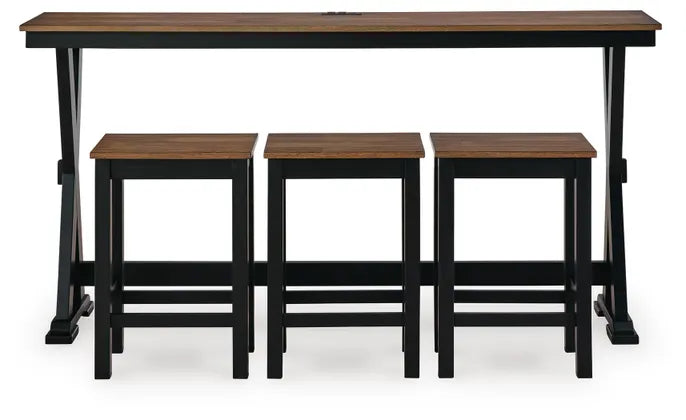 Wildenauer RECT DRM Counter TBL Set;Brown/Black