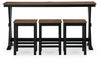 Wildenauer RECT DRM Counter TBL Set;Brown/Black
