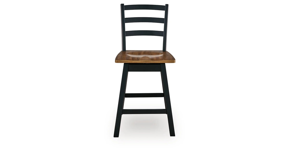 Wildenauer Counter Height Swivel Barstool;Brown/Black