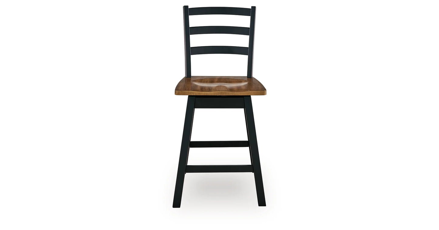Wildenauer Counter Height Swivel Barstool;Brown/Black