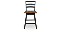 Wildenauer Counter Height Swivel Barstool;Brown/Black