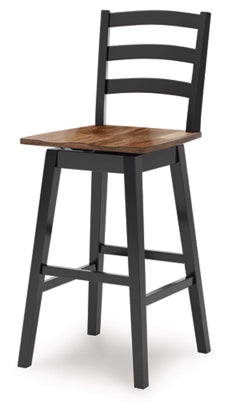 Wildenauer Tall Swivel Barstool (Set of 2);Black