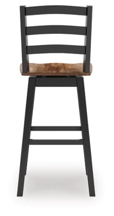 Wildenauer Tall Swivel Barstool (Set of 2);Black