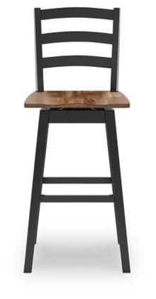 Wildenauer Tall Swivel Barstool (Set of 2);Black