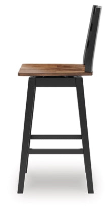 Wildenauer Tall Swivel Barstool (Set of 2);Black