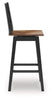 Wildenauer Tall Swivel Barstool (Set of 2);Black