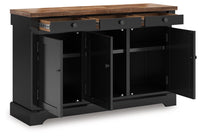Wildenauer Dining Room Server; Brown/Black