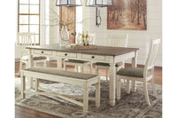 Bolanburg Dining Table and 4 Chairs and Bench;Two Tone