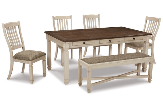 Bolanburg Dining Table and 4 Chairs and Bench