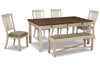 Bolanburg Dining Table and 4 Chairs and Bench