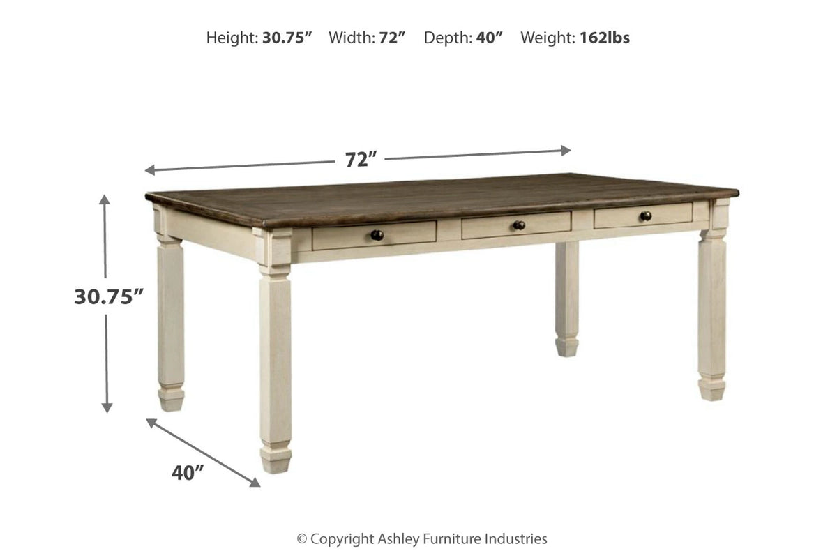 Bolanburg Dining Table and 4 Chairs and Bench;Two Tone