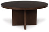 Korestone Round Dining Room Table; Dark Brown