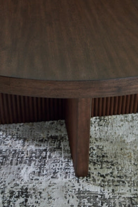 Korestone Round Dining Room Table; Dark Brown