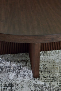 Korestone Round Dining Room Table; Dark Brown