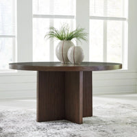 Korestone Round Dining Room Table; Dark Brown