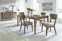 Roanhowe Dining Table and 4 Chairs;Brown