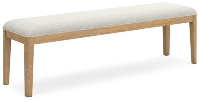 Rencott Large UPH Dining Room Bench;LIGHT  BROWN