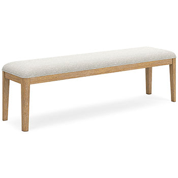 Rencott Large UPH Dining Room Bench;LIGHT  BROWN