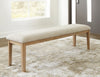 Rencott Large UPH Dining Room Bench;LIGHT  BROWN