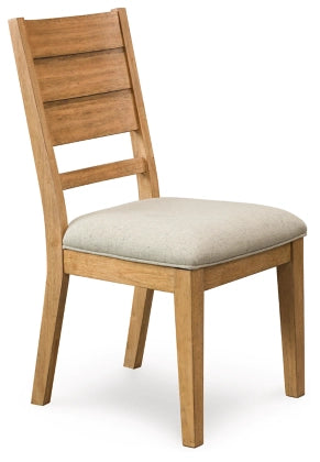 Kristiland Dining UPH Side Chair;Gray/Light Brown (Set of Two)