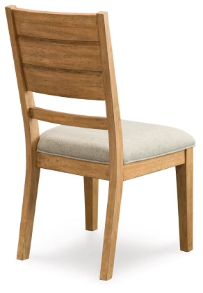 Kristiland Dining UPH Side Chair;Gray/Light Brown (Set of Two)