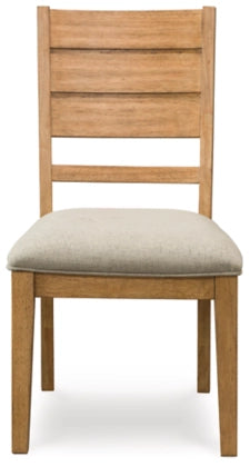 Kristiland Dining UPH Side Chair;Gray/Light Brown (Set of Two)