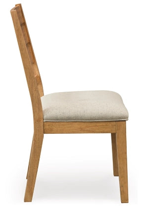 Kristiland Dining UPH Side Chair;Gray/Light Brown (Set of Two)