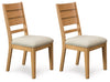Kristiland Dining UPH Side Chair;Gray/Light Brown (Set of Two)