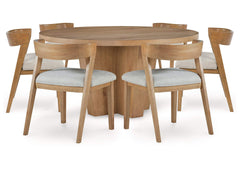 Kristiland Dining Table and 6 Chairs;Light Brown