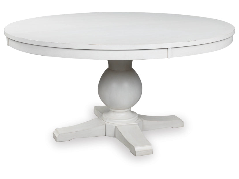 Chadworth Round Dining Room Table; White