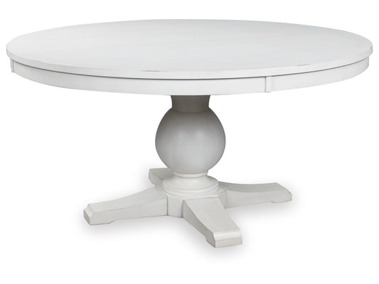 Chadworth Round Dining Room Table; White