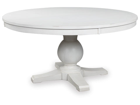 Chadworth Round Dining Room Table; White