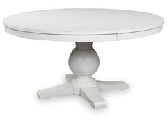 Chadworth Round Dining Room Table; White