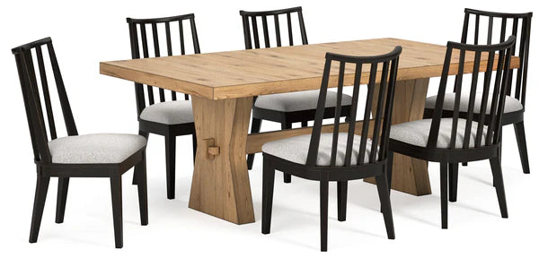 Galliden 6-Piece Dining Set;Light Brown/black