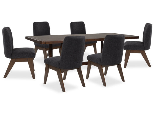 Kendamor Dining Table and 6 Chairs; Dark Brown